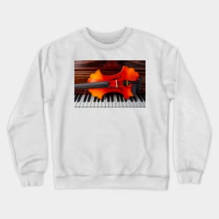 Lovely Baroque Violin On Piano Keys Crewneck Sweatshirt